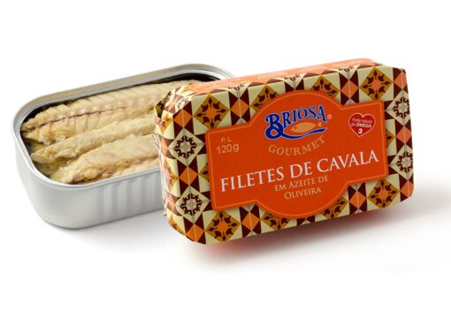 Filets de maquereaux à l'huile d'olive - Briosa - Conserverie Portugal Norte - Conserves de sardines du Portugal