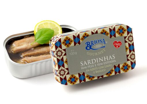 Sardines sans peau et sans arêtes au citron basilic - Briosa - Conserverie Portugal Norte - Conserves de sardines du Portugal