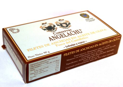 Filets d'anchois 90g Angelachu - Conserves de filets d'anchois de Santoña - Cantabrie
