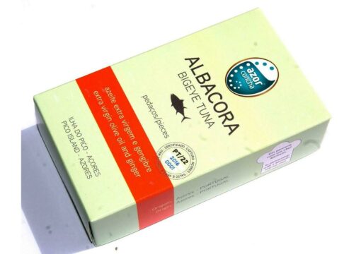 Thon Albacore en morceaux à l'huile d'olive et au gingembre - Azor Concha - Conserves de thon des Açores