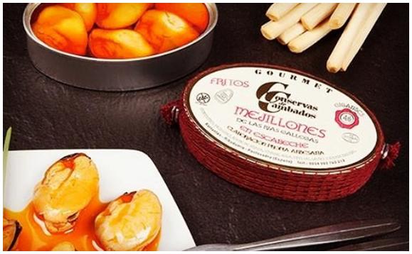 Moules de Galice à l'escabèche présentation - Conserves de Cambados - Galice Espagne