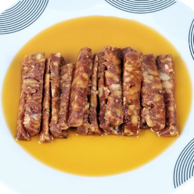 Présentation des saucisses aux raisins secs - Casa da Avoa