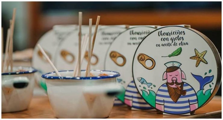Suggestion de présentation des petites saucisses - Casa da Avoa - produits de Galice Espagne