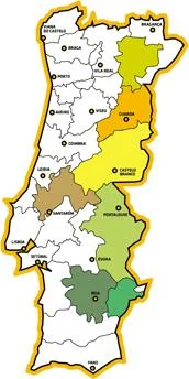 Carte des Appellations des huiles d'olive du Portugal