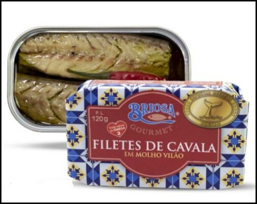 Filets de maquereau à la sauce vilao ouverte - Briosa - Conserverie Portugal Norte - Conserves de sardines du Portugal