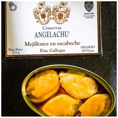 Moules à l'escabèche ouverte - Angelachu - Conserves d'anchois de Santoña - Cantabrie