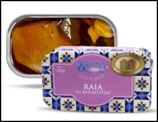Raie à la sauce pitau ouverte - Briosa - Conserverie Portugal Norte - Conserves de sardines du Portugal