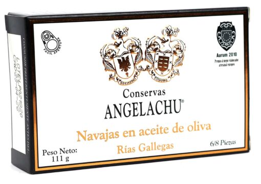 Couteaux au naturel des Rias Gallegas - Angelachu - Conserves d'anguilles de Santoña - Cantabrie