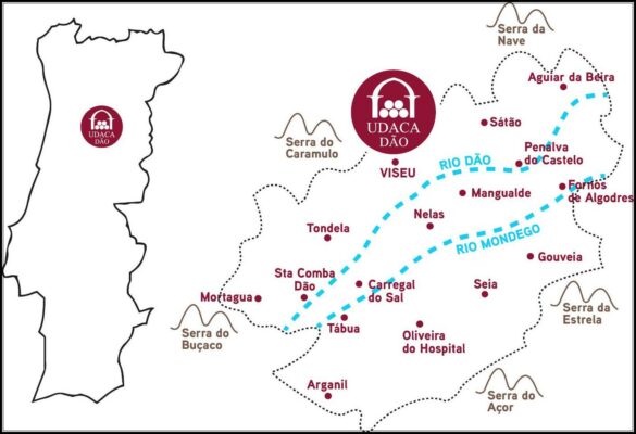Carte du vignoble du Dão