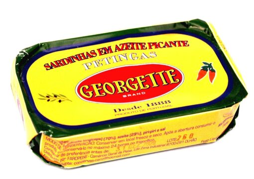 Petites sardines à l'huile d'olive épicée - Georgette - Conserves de sardines du Portugal