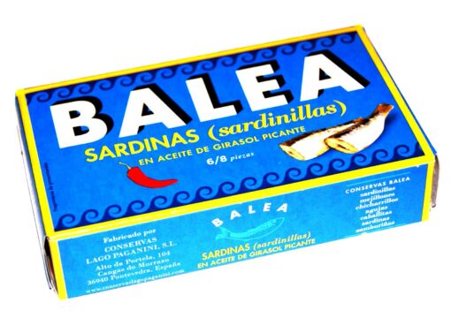 Petites sardines épicées à l'huile de tournesol - Balea - Conservas Lago Paganini - Le Comptoir du Portugal