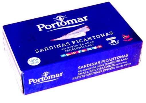 Petites sardines épicées à l'huile d'olive - Portomar - Le Comptoir du Portugal l'épicerie fine portugaise à Bordeaux depuis 2012
