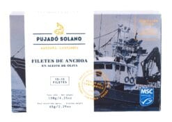 Filets d'anchois de printemps double zéro 120g - Pujado Solano - Le Comptoir du Portugal l'épicerie fine portugaise depuis 2012