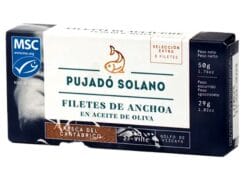 Filets d'anchois de printemps double zéro 50g - Pujado Solano - Le Comptoir du Portugal l'épicerie fine portugaise depuis 2012